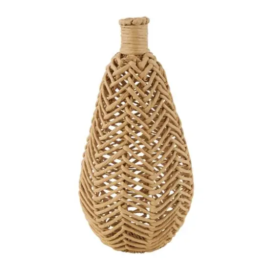 17" Brown Seagrass Handmade Woven Vase {7}