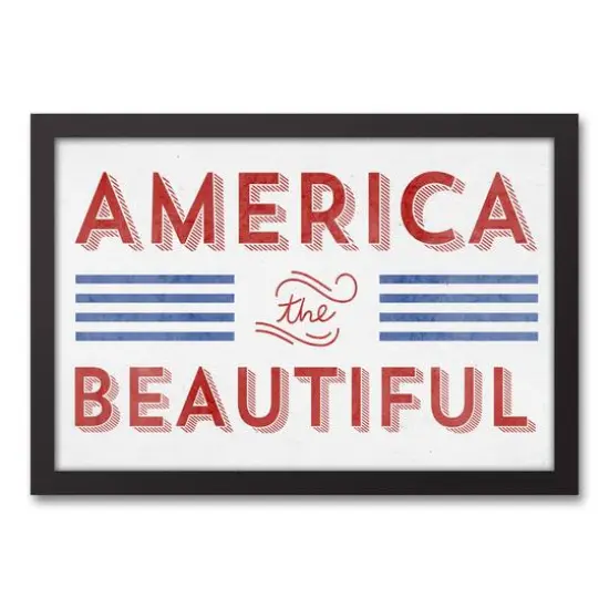 America the Beautiful Black Framed Canvas {1}