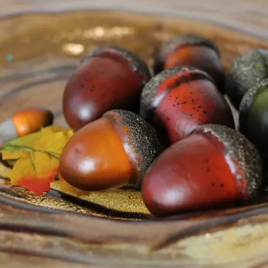 Autumn Harvest Artificial Acorn & Leaf Thanksgiving Decoration Set {6}