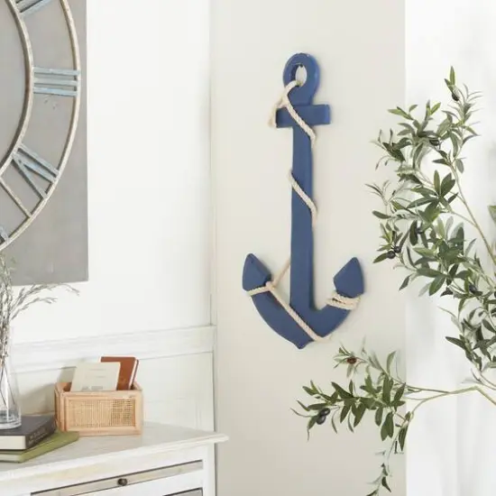 Blue Coastal Anchor Wood Wall D&eacute;cor {7}