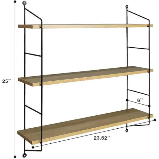 Sorbus 3-Tier Rustic Floating Shelf Maple {6}