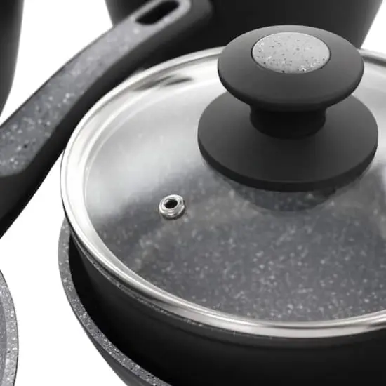 Oster 10-Piece Black and Gray Speckle Nonstick Aluminum Cookware Set {3}