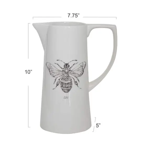 Hello Honey&reg; 10" Vintage Bumblebee Ceramic Pitcher {4}