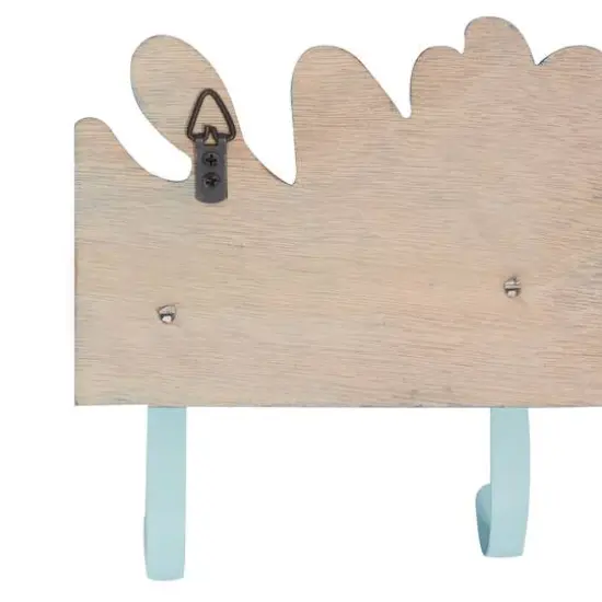 Blue Wood Coastal Wall Hook, 11" x 19" x 2" {6}