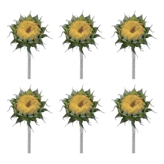 23.75" Yellow Sunflower Stem, 6ct. {1}
