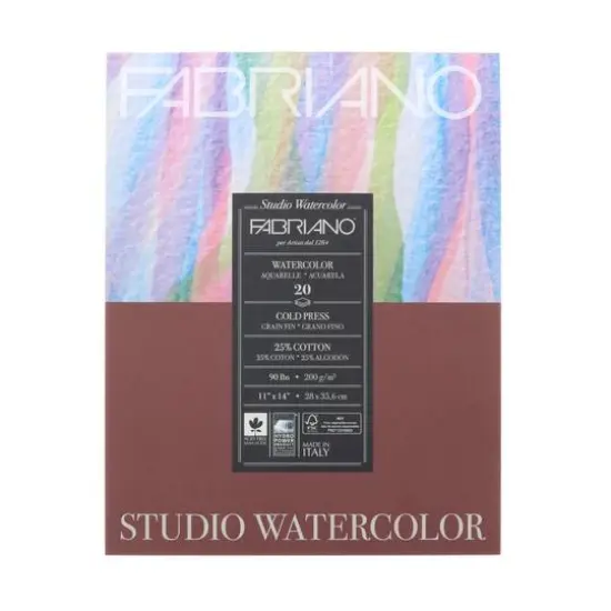 Fabriano&reg; Studio 90lb. Cold Press Watercolor Pad, 20 Sheets {1}