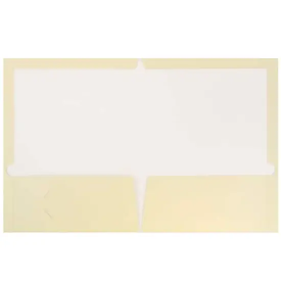 JAM Paper Laminated 2-Pocket Glossy Folders, 6ct. Ivory {4}