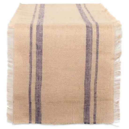 DII&reg; 72" Double Border Burlap Table Runner French Blue {2}