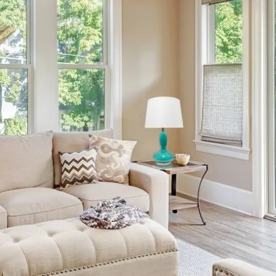 Lalia Home 23.5" Glass Dollop Table Lamp with White Fabric Shade Teal {6}