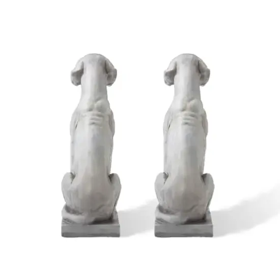 Glitzhome&reg; 28.25" Light Gray Sitting Labrador Retriever Dog Statues, 2ct. {7}