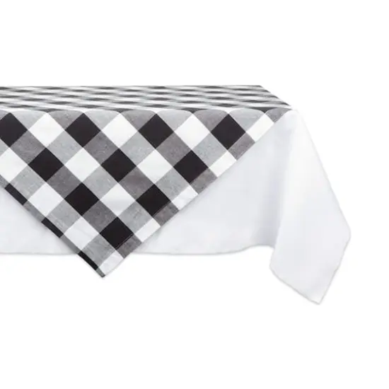 DII&reg; 40" Buffalo Check Table Topper Black {1}