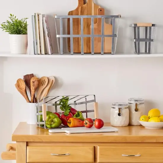 DII&reg; Galvanized Metal Urban Modern Basket Set {5}