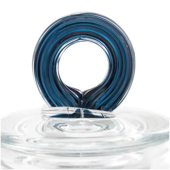 Handmade Glass Decorative Jar Set Blue {5}