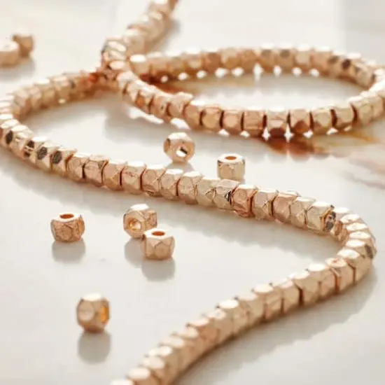 Metal Faceted Rondelle Beads, 2mm by Bead Landing&trade; Rose Gold {3}