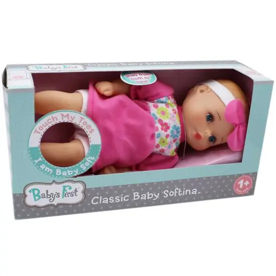 Goldberger Baby's First® Classic Baby Softina™ 11" Baby Doll with Floral Jumper {4}
