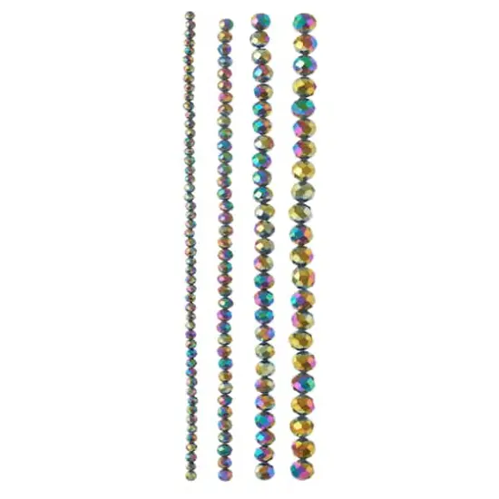 Black Aurora Borealis Faceted Glass Rondelle Bead Strings by Bead Landing™ {4}