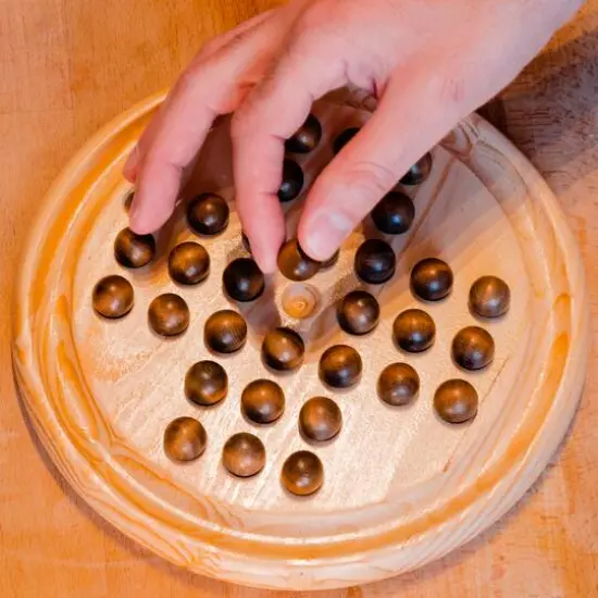 Toy Time Wooden Solitaire Board Game Set {8}