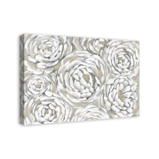 Cream & Gray Floral Canvas Wall Art {3}