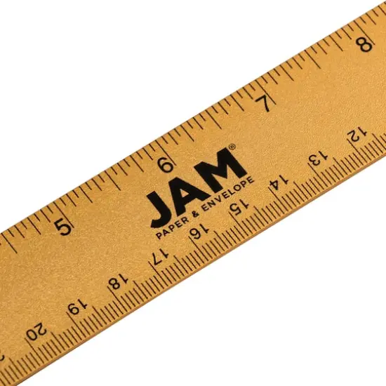 JAM Paper Metallic Stainless Steel Ruler Gold {5}