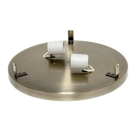 Lalia Home 12" Antique Brass Glam 2-Light Round Flush Mount {6}