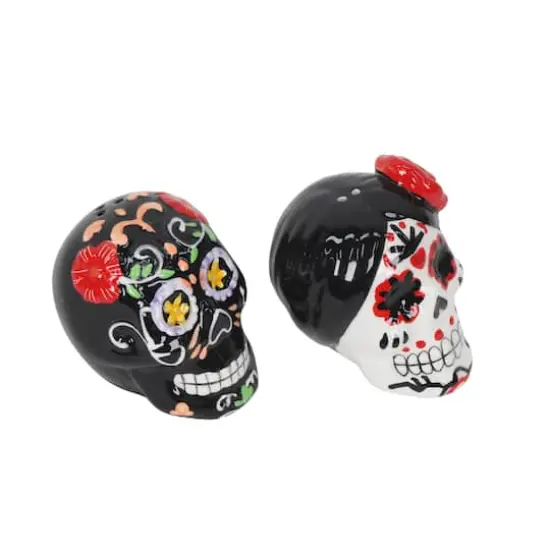 Day of the Dead Sugar Skull Ceramic Salt & Pepper Shaker Set by Ashland&reg; {1}