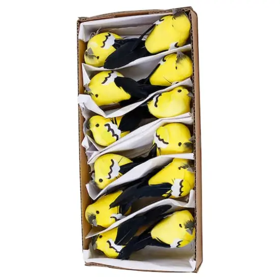 JAM Paper 3.5" Yellow Gold Finch Floral Accessories, 12ct. {1}