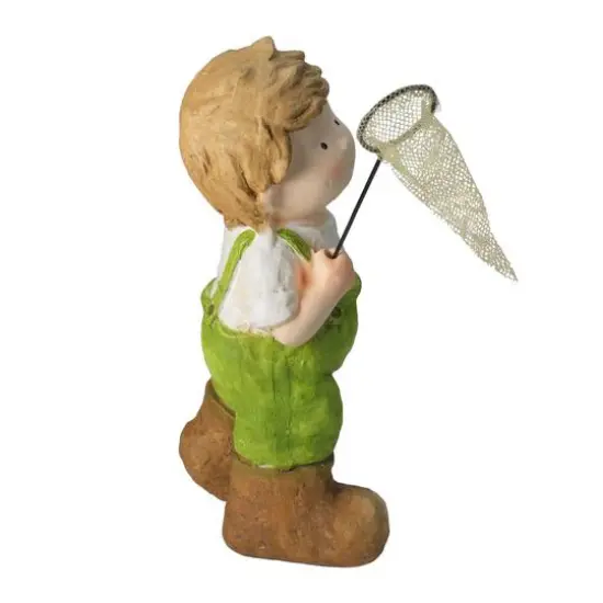 18.25" Young Boy Gnome with Butterfly Net Spring Outdoor Garden Figure {3}