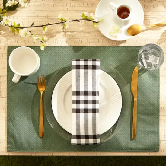 Artichoke Tonal Lattice Print OutdoorPlacemat (Set of 6) {5}