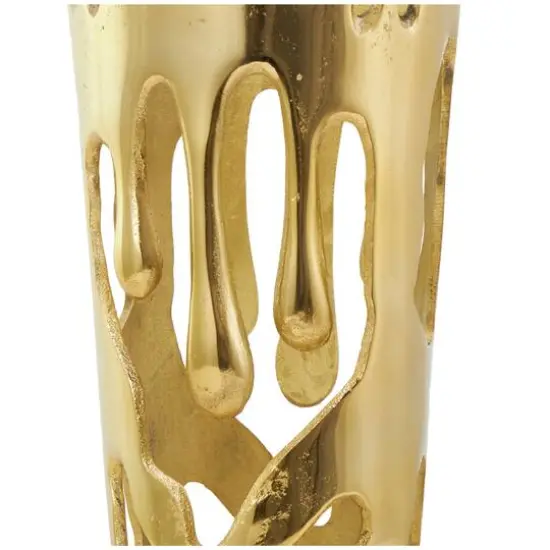 Gold Aluminum Drip Vase with Melting Designed Body Set {7}