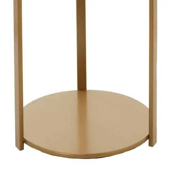 Bronze Metal Contemporary Accent Table, 20" x 17" x 17" {5}