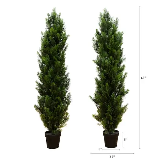 4ft. Potted UV Resistant Topiary Cedar Trees, 2ct. {5}