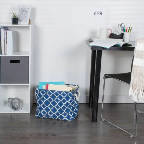 DII&reg; Large Rectangle Lattice Polyester Bin Navy {5}