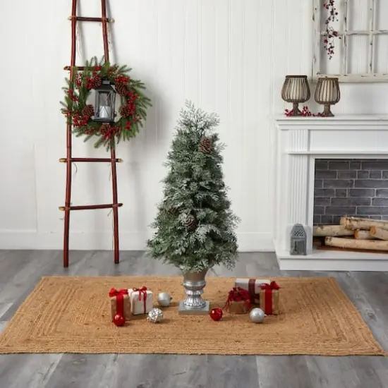 4ft. Pre-Lit English Pine Artificial Christmas Tree, Warm White LED Lights {11}