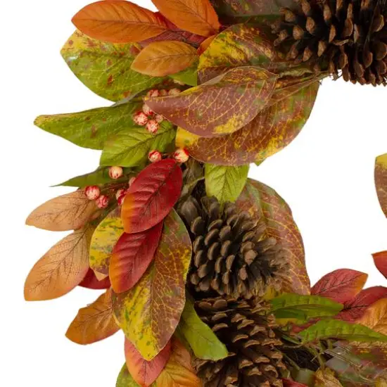 26" Leaves & Berries Twig Thanksgiving Wreath  {4}