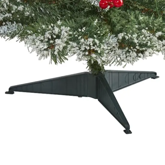 3ft. Pre-Lit Frosted Swiss Pine & Berries Artificial Christmas Tree with Clear LED Lights {5}