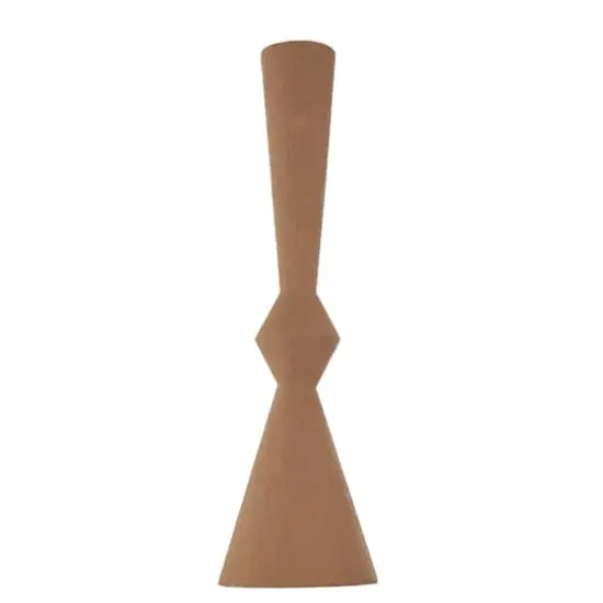 27.5" Brown Metal Art Deco Fluted Decorative Vase {4}