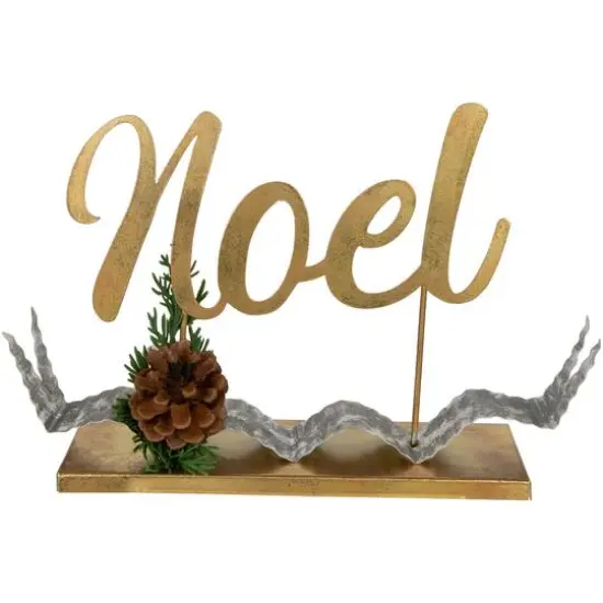 11" Pine & Pinecone NOEL Tabletop Christmas D&eacute;cor {5}