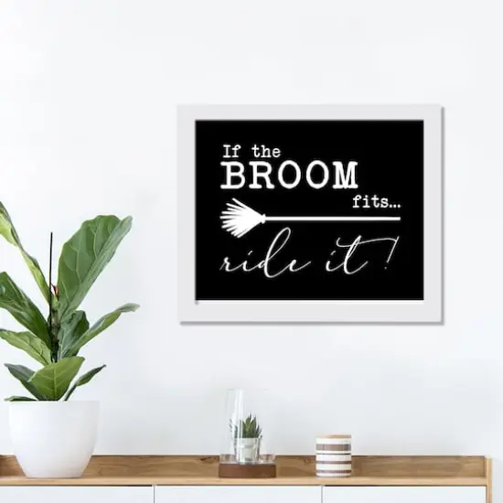 Broom Fits White Framed Print Wall Art {4}