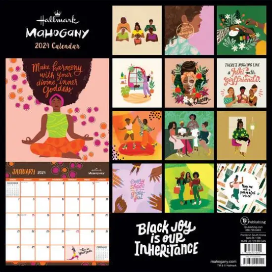 TF Publishing 2024 Mahogany: Uplifted + Empowered Wall Calendar {3}