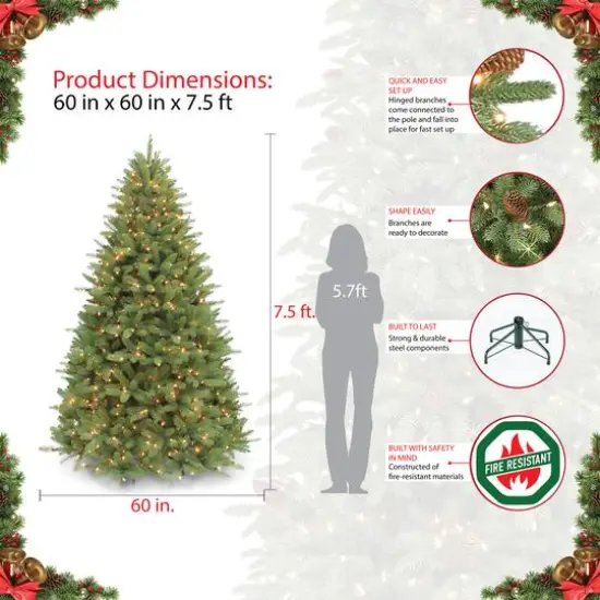 7.5ft. Unlit Douglas Fir Premier Artificial Christmas Tree {6}
