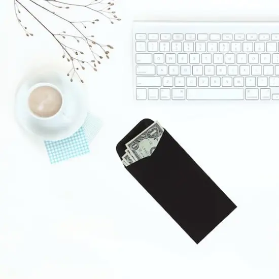 JAM Paper 3.5" x 6.5" Smooth Black Coin Business Envelopes, 50ct. {4}