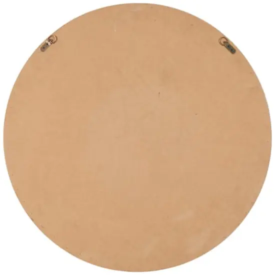 Woven Checkered Rattan Framed Round Wall Mirror {4}