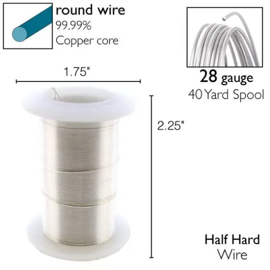 The Beadsmith&reg; Wire&trade; Elements 28 Gauge Tarnish-Resistant Wire Silver {7}