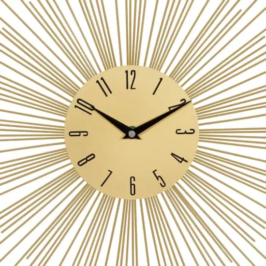 19" Gold Metal Contemporary Wall Clock {4}