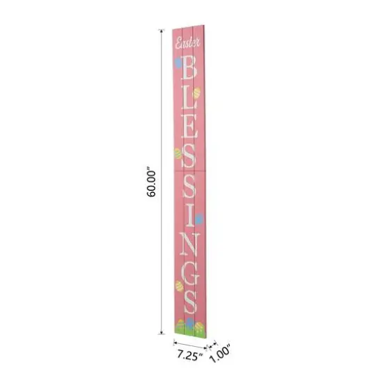 Glitzhome&reg; 60'' Easter Blessings Wooden Porch Sign {9}