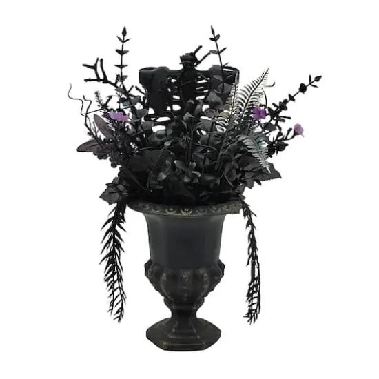 16.5" Floral Urn with Skeleton Bust Tabletop D&eacute;cor by Ashland&reg; {3}