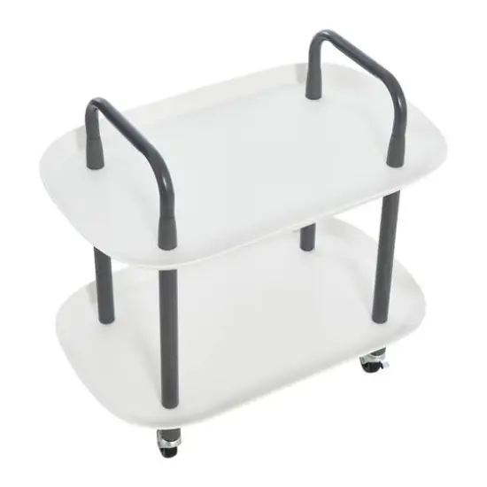 Hello Honey&reg; Main + Mesa&trade; 2-Tier Modern Plastic and Metal Trolley White and Dark Gray {6}