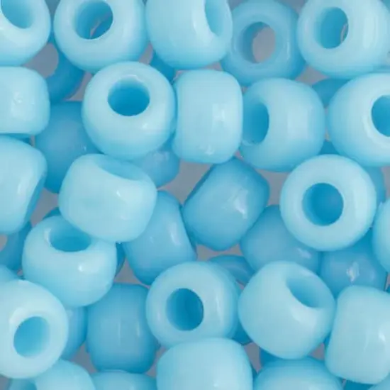 John Bead 9mm Opaque Plastic Pony Beads, 1,000ct. Light Blue {1}