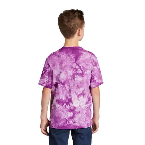 Port & Company&reg; Crystal Tie-Dye Youth T-Shirt Purple {6}