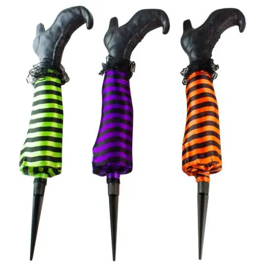 Striped Witch Leg Halloween Pathway Markers Set, 3ct. {1}